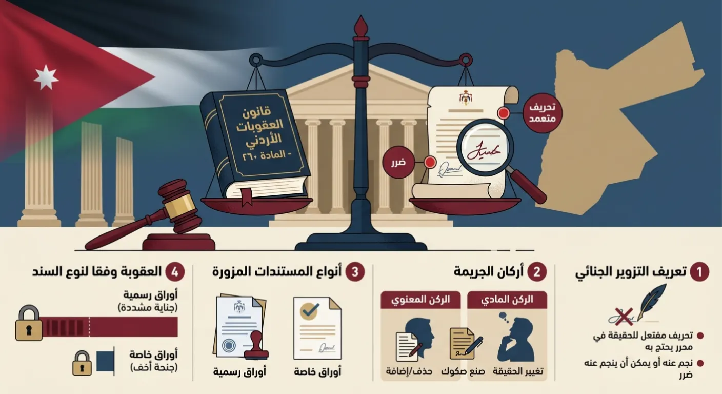 التزوير الجنائي وفقا لقانون العقوبات الأردني