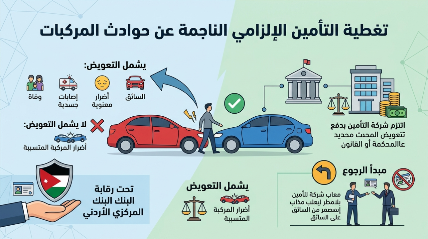 تغطية التأمين الإلزامي الناجمة عن حوادث المركبات